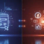 site vs redes sociais