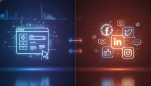 site vs redes sociais