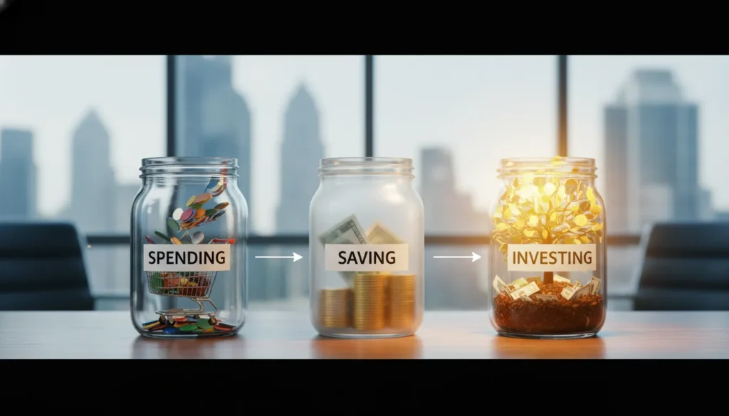 diferença entre gastar, poupar e investir